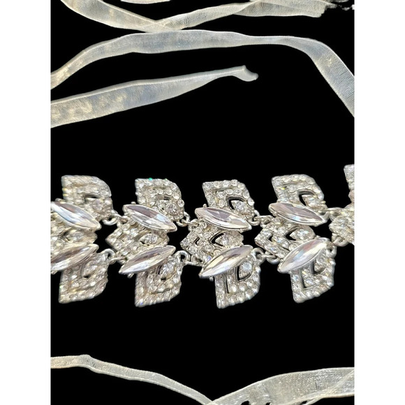 Sparkling Rhinestone Wedding Tie Headband - Picture 6 of 8